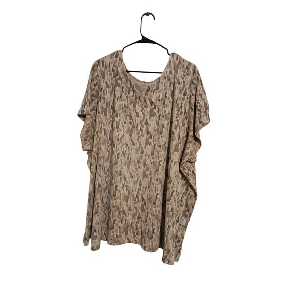 Roaman's Short Sleeve Notch Neck T-Shirt Top Size 4X 30"L (WORN OUT HAS FLAWS) - Picture 1 of 4